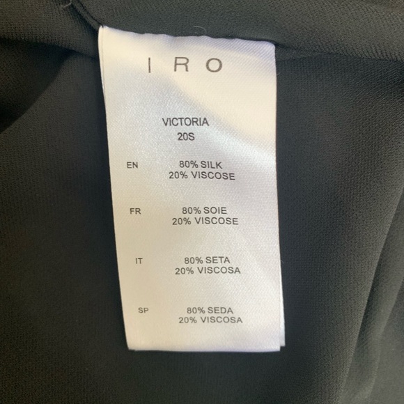 IRO PARIS Victoria Black/Cream Printed Knee Length Silk Blend Dress size 40eu - Picture 9 of 9